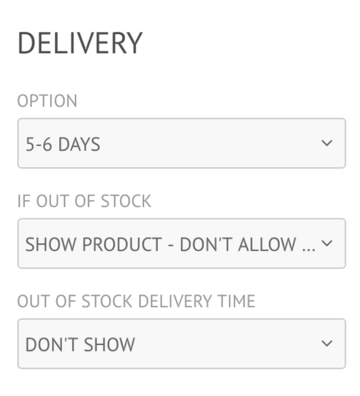 Delivery Options